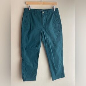 J.Crew Women High Rise Girlfriend Chino Green Straight Pants Size 4